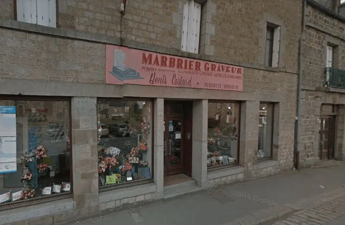Devanture de l'agence de pompes funèbres et marbrerie graveur Henri Costard